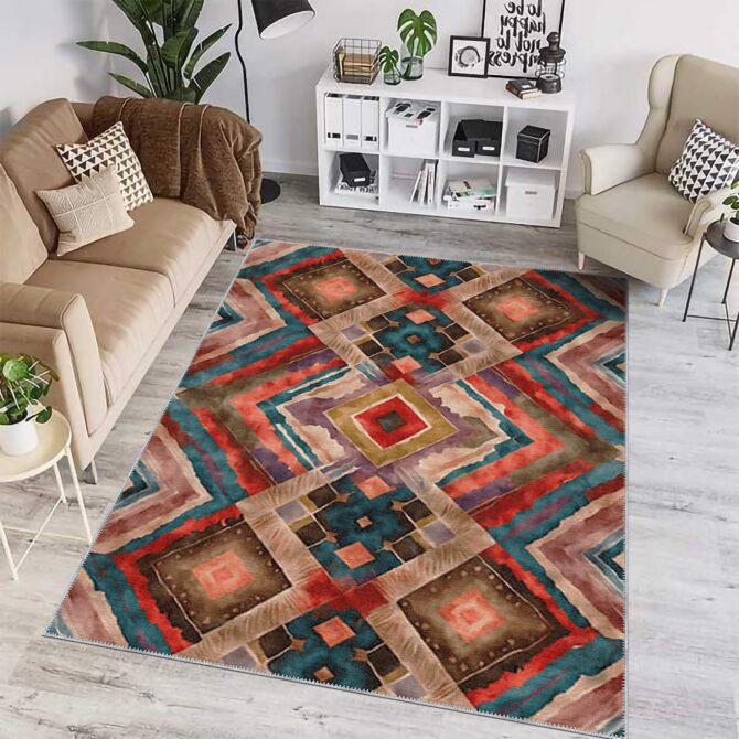 Geometry of the Steppe - Washable Rug
